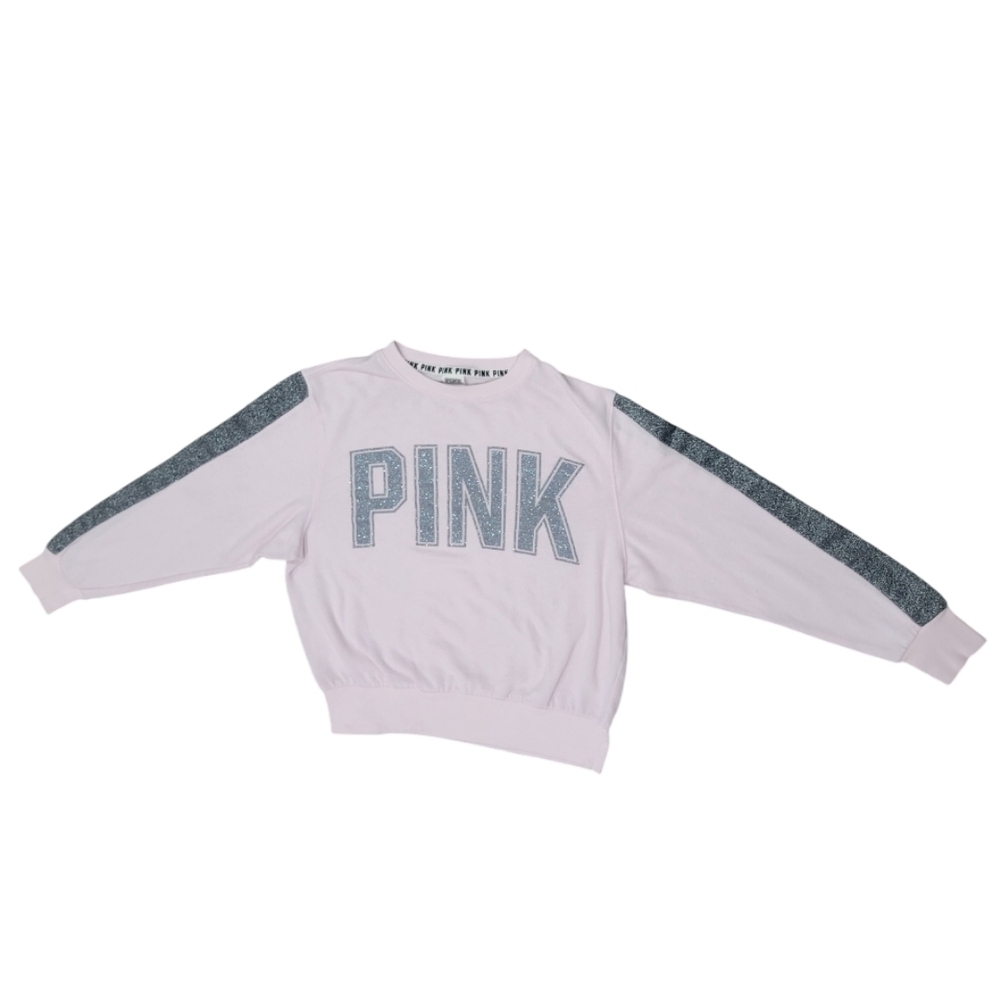 Victoria's Secret PINK Sweater with Gray Stripes - Women's Size Medium